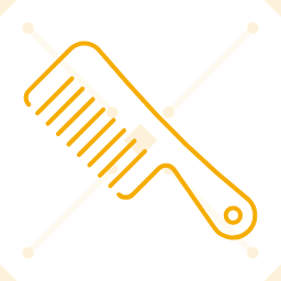 Hairdryer and brush icon indicating hairstyling services