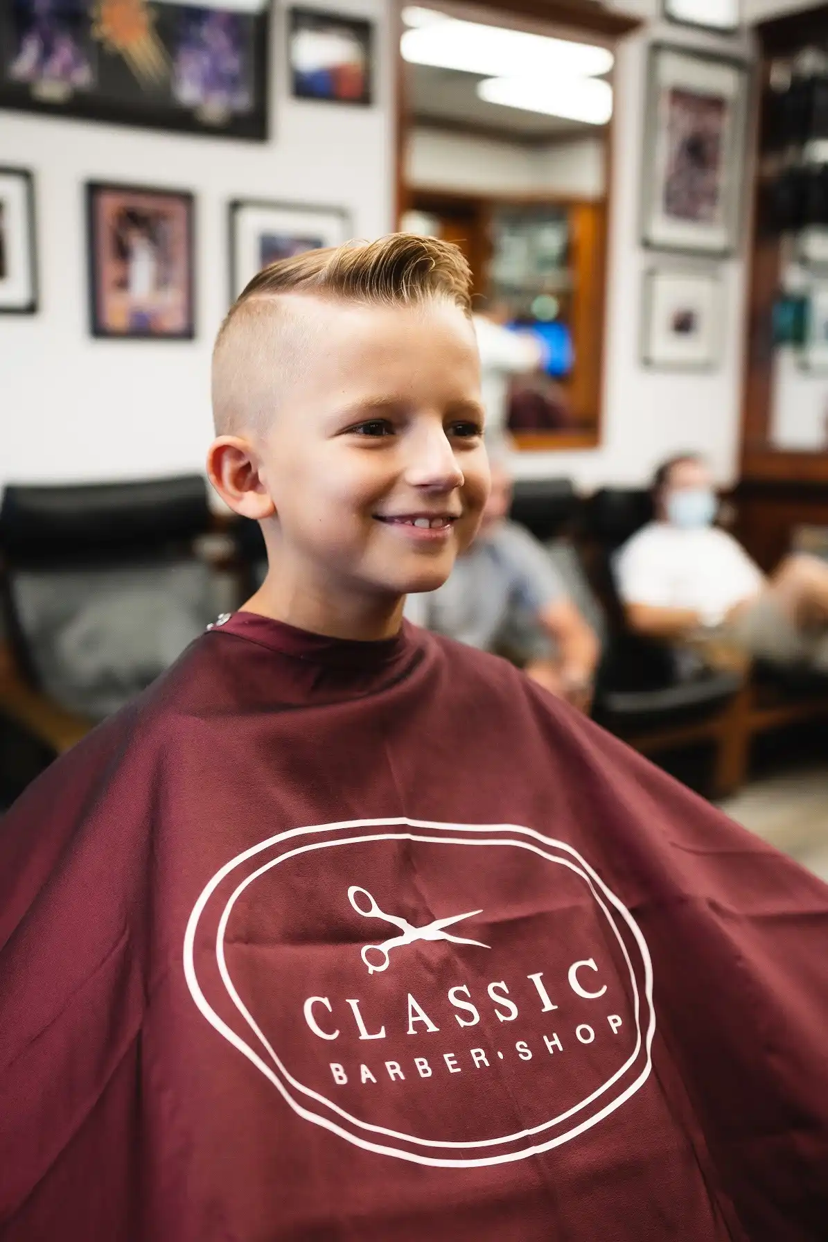 barber setting up tools and products before serving a client