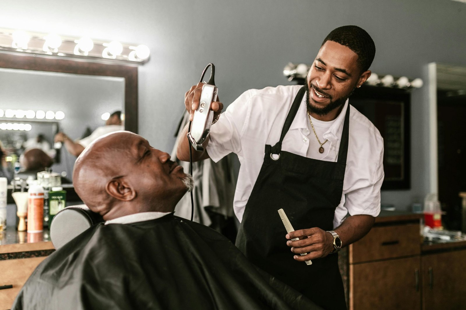 Man with Fade Haircut and Beard